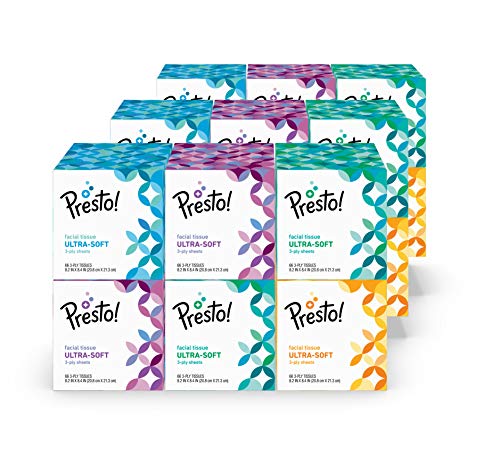 Amazon Brand - Presto! Ultra-Soft Facial Tissues (18 Cube Boxes), 3-Ply Premium Thick, 66 Tissues per Box (1188 Tissues Total) $15.19