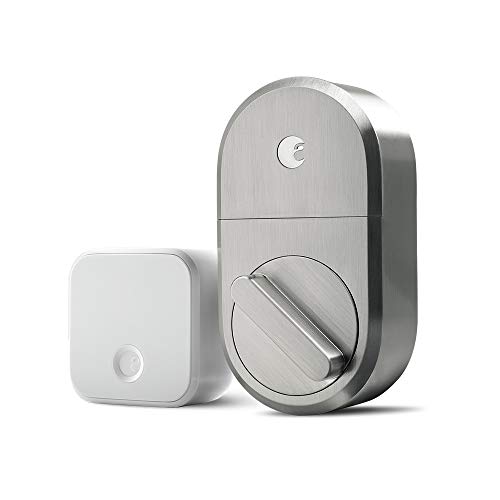 August Smart Lock + Connect Wi-Fi Bridge, Satin Nickel, Works with Alexa, Keyless Home Entry from Anywhere, Only $126.00