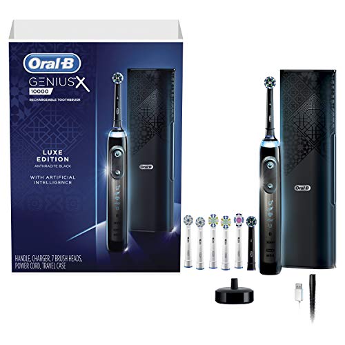 Oral-B GENIUS X LUXE Electric Toothbrush With 7 Oral-B Replacement Brush Heads & Toothbrush Case, Anthracite Black, Only $199.95