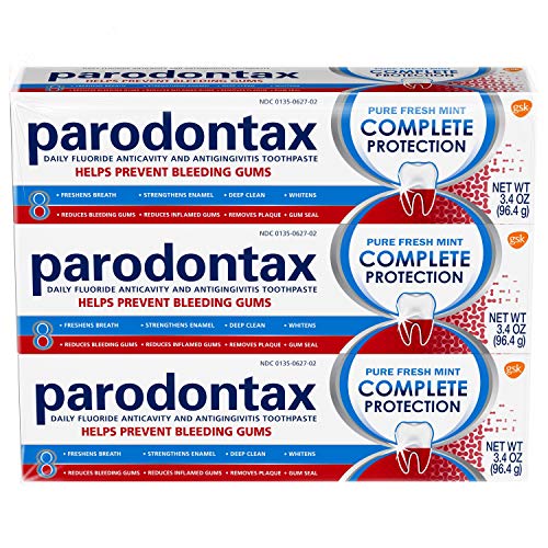 Parodontax Complete Protection Toothpaste for Bleeding Gums, Gingivitis Treatment and Cavity Prevention, Pure Fresh Mint - 3.4 Ounces (Pack of 3), Only $10.07