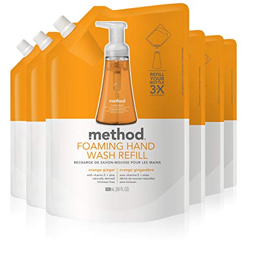Method Foaming Hand Soap Refill, Orange Ginger, 28 Fl Oz (Pack of 6), Only $30.94