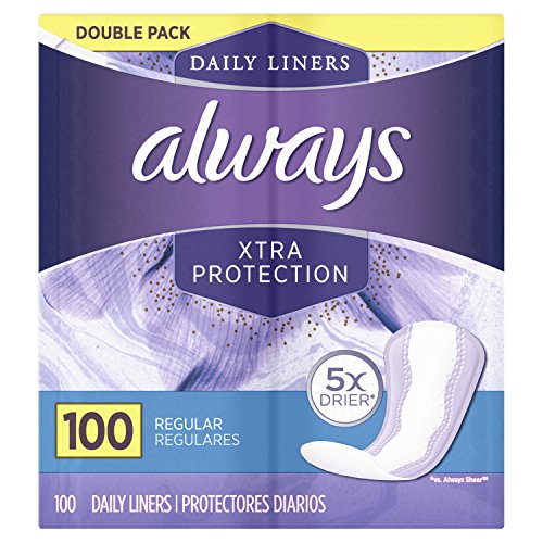 Always Xtra 日常衛生護墊， 常規版，100片，原價$7.99，現僅售$5.28