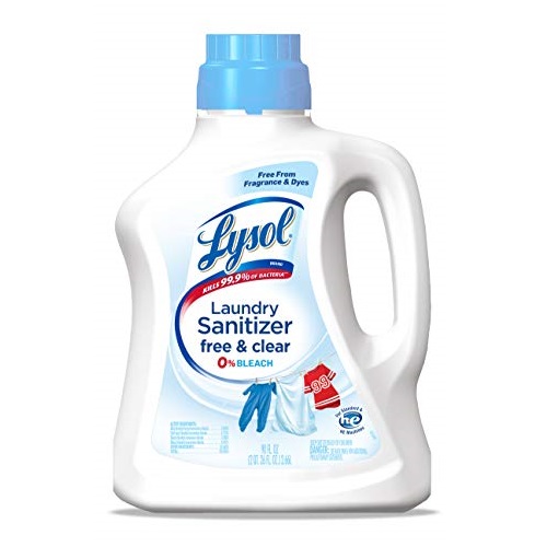 Lysol Laundry Sanitizer Additive, Free & Clear, Free from Fragrance and Dyes, 0% Bleach Laundry Sanitizer, bacteria-causing laundry odor eliminator, 90 Fl Oz, Only $10.99