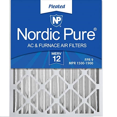 Nordic Pure 20x25x4 (3-5/8 Actual Depth) MERV 12 Pleated AC Furnace Air Filters, Box of 2, Only $28.98