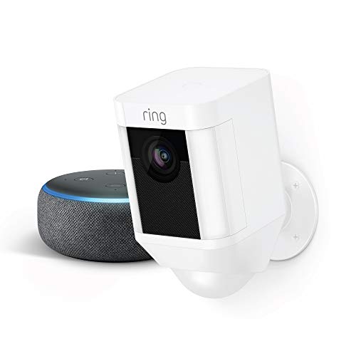 Ring Spotlight Cam Battery (White) with Echo Dot (Charcoal), Only $169.00, You Save $79.99 (32%)