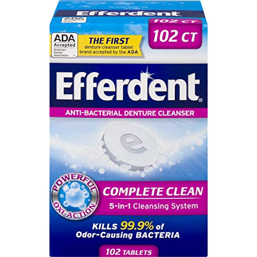 Efferdent Denture Cleanser Tablets, Complete Clean, 102 Tablets, Only $2.38