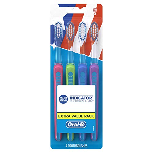 Oral-B 清洁牙刷，4只，原价$6.49，现点击coupon后仅售$3.49，免运费！