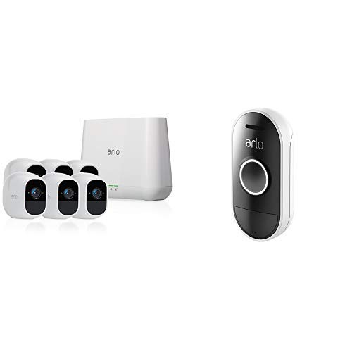 史低价！NetGear Arlo Pro 2 家庭安全摄像监控系统，包括6个室内外摄像头 + 一个可视门铃和一个基站，现仅售$658.98，免运费