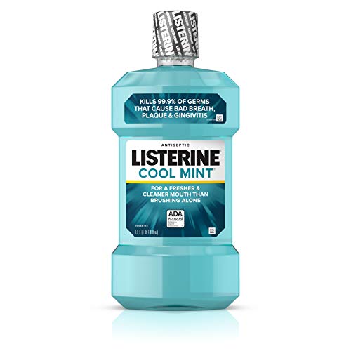 Listerine Cool Mint Antiseptic Mouthwash to Kill 99% of Germs that Cause Bad Breath, Plaque and Gingivitis, Cool Mint Flavor, 1 L, Only $5.67