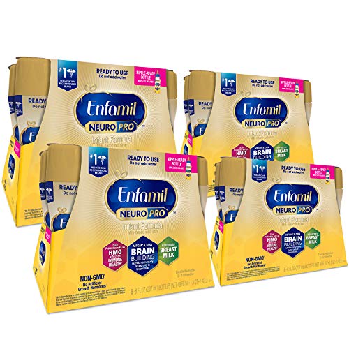 Enfamil NeuroPro Ready to Feed Baby Formula Milk, 8 Fluid Ounce (24 Count) - MFGM, Omega 3 DHA, Probiotics, Iron & Immune Support, Only $47.00