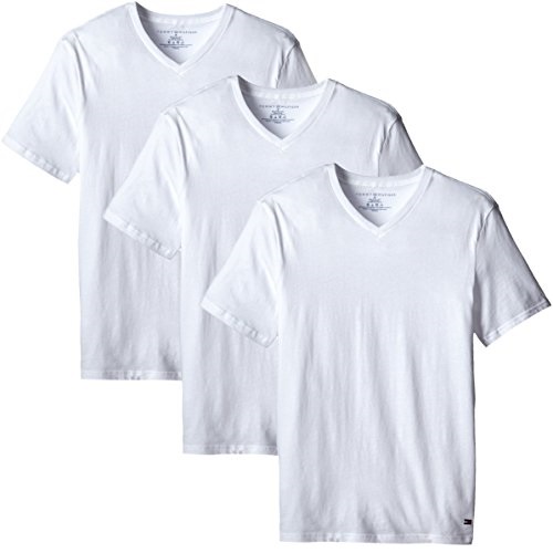 Tommy Hilfiger Men's Undershirts Multipack Cotton Classics V-Neck T-Shirts, Only $19.75, You Save $19.75 (50%)
