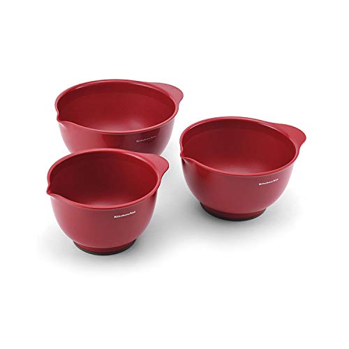 KitchenAid Classic Set of 3 Mixing Bowls, Red - KC175OSERA $18.99