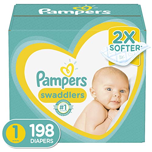 Diapers Newborn/Size 1 (8-14 lb), 198 Count - Pampers Swaddlers Disposable Baby Diapers, ONE MONTH SUPPLY, Only $33.94