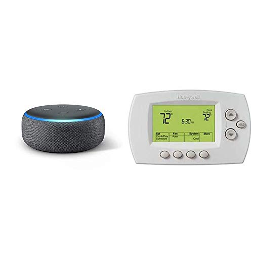 Echo Dot (3rd Gen) - Charcoal Fabric bundle with Honeywell Wi-Fi 7-Day Programmable Thermostat (RTH6580WF), Requires C Wire, Works with Alexa, Only $69.00, You Save $79.99 (54%)