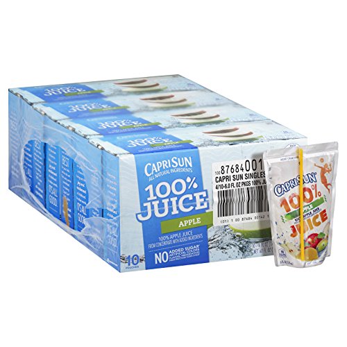 Capri Sun Apple Juice Pouch (6oz Pouches, 4 Boxes of 10) $17.03