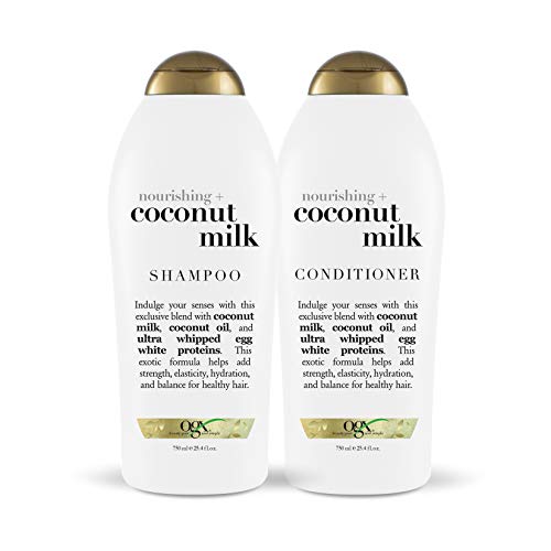 OGX有机椰奶洗发香波 +护发素套装，25.4 oz／瓶，现仅售$18.99 ，免运费。