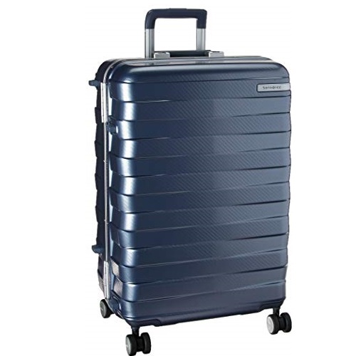 Samsonite Framelock Hardside Expandable with Spinner Wheels, Ice Blue, Checked-Medium 25-Inch, Only $95.19