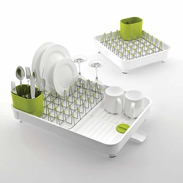 Joseph Joseph 85071 Extend Expandable Dish Drying Rack and Drainboard Set Foldaway Integrated Spout Drainer Removable Steel Rack and Cutlery Holder, White, Only $36.99, You Save $29.01 (44%)