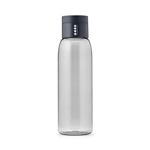 Joseph Joseph 81053 Dot Hydration-Tracking Water Bottle Counts Water Intake Tracks Consumption On Lid Twist Top, 20-ounce, Gray, Only $7.47