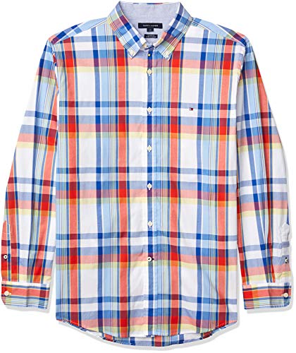 Tommy Hilfiger 湯米希爾費格 男式格紋長袖襯衫，原價$69.50，現僅售$23.93