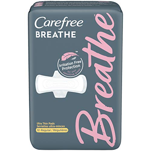 Carefree Breathe Ultra Thin Regular Pads with Wings, Irritation-Free Protection, 32 Count (X301552900), Only $4.97 ($0.16 / Count), You Save $3.02 (38%)