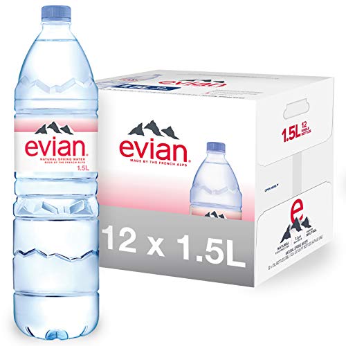 evian Natural Spring Water 1.5 Liter Bottle 50.7 oz, 12-Bottle Case, Naturally Filtered Spring Water in Large Bottles, Only $19.98 ($0.03 / Fl Oz), You Save $15.02 (43%)
