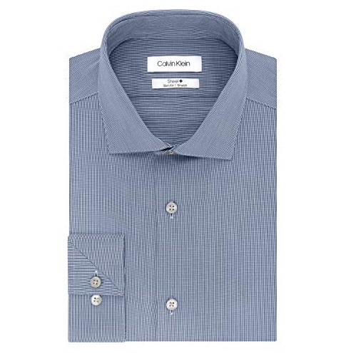 Calvin Klein 卡尔文克莱因 CK 修身款 免熨 男式长袖衬衫，原价$49.99，现仅售$23.13