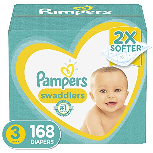Diapers Size 3, 168 Count - Pampers Swaddlers Disposable Baby Diapers, ONE MONTH SUPPLY, Only $36.08