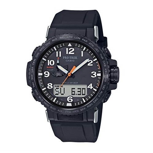 Casio Men's Pro Trek Stainless Steel Quartz Watch with Silicone Strap, Black, 22 (Model: PRW-50Y-1ACR), Only $199.00