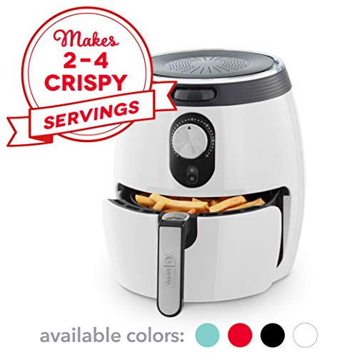 DASH DMAF355GBWH02 Deluxe Electric Air Fryer + Oven Cooker with Temperature Control, Non Stick Fry Basket, Recipe Guide + Auto Shut off Feature, 3qt, White, Only $69.99