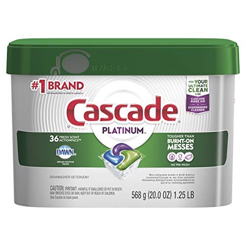 Cascade Platinum Dishwasher Detergent ActionPacs, Fresh, 36 count, Only $11.17