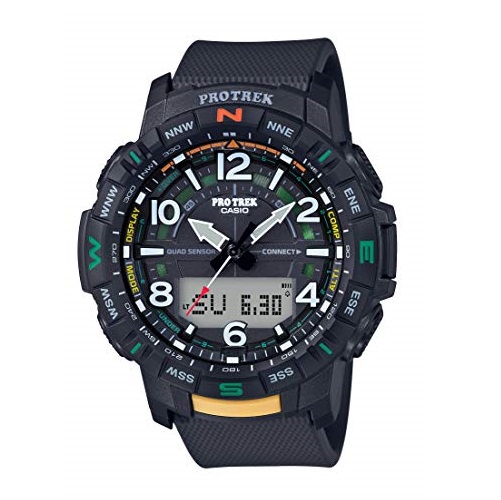 Casio Men's Pro Trek Bluetooth Connected Quartz Sport Watch with Resin Strap, Black, 22.2 (Model: PRT-B50-1CR), Only $109.99