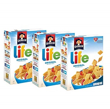 Quaker Life 混合口味早餐麦片，13 oz/盒，共3盒，原价$11.04，现点击coupon后仅售$4.85，免运费！