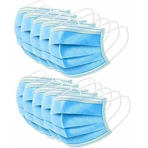 ZAIPP 50 Pcs Industrial mask, blue disposable masks,personal Protection Dust-proof Anti Spittle Eye masks For Earloop, Only $7.12