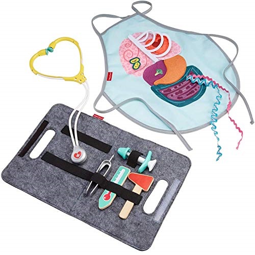Fisher-Price Patient and Doctor Kit - 9-Piece Medical Pretend Play Gift Set Featuring Real Wood for Preschoolers Ages 3 Years & Up, Only $10.55, You Save $14.44 (58%)