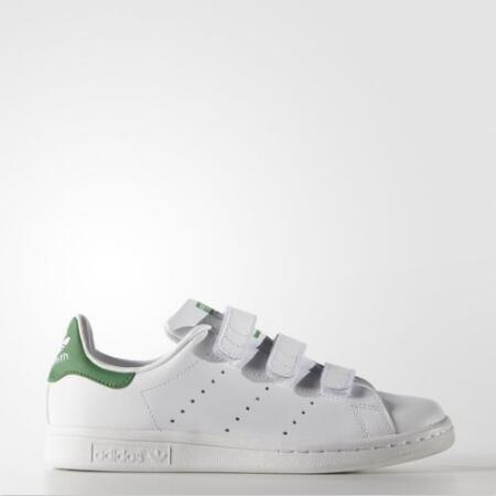 Adidas Stan Smith 童款魔术贴绿尾运动鞋 $20.00