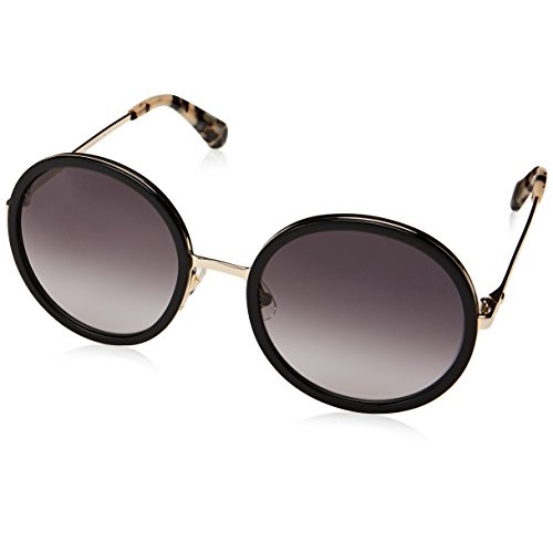 Kate Spade New York Women's Lamonica Round Sunglasses, Black Gold, 54 mm, Only $60.20