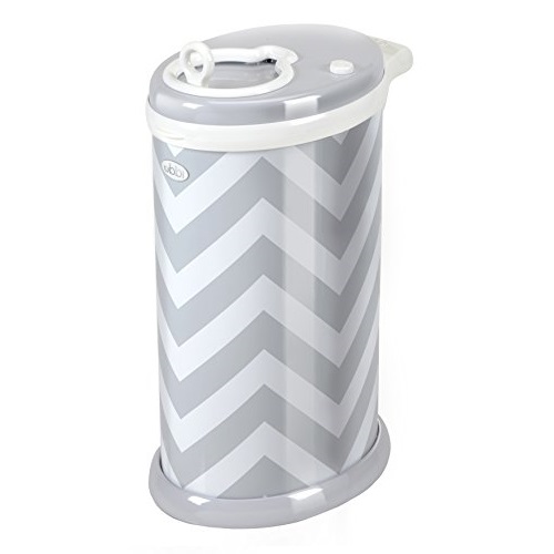 Ubbi Steel Odor Locking, No Special Bag Required Money Saving, Awards-Winning, Modern Design Registry Must-Have Diaper Pail, Gray Chevron, Only $55.99, You Save $24.00 (30%)
