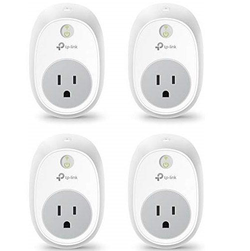 Kasa Smart Plug by TP-Link, Smart Home WiFi Outlet works with Alexa, Echo, Google Home & IFTTT, No Hub Required, Remote Control, 15 Amp, UL Certified, 4-Pack (HS100P4),White, Only $34.99