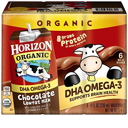 Horizon Organic, Lowfat Organic Milk Box with DHA Omega-3, Chocolate, 6 Count (Pack of 3), Single Serve, Shelf Stable Organic Chocolate Flavored Lowfat Milk, , Only $16.93