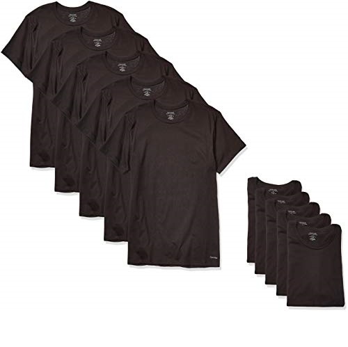 Calvin Klein 男士短袖纯棉 圆领 T恤5件装，原价$44.63，现仅售$35.70，免运费！