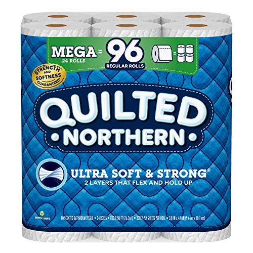 Quilted Northern Ultra Soft and Strong® Toilet Paper, Mega Rolls, 24 Count of 328 2-Ply Sheets Per Roll, Only $20.64