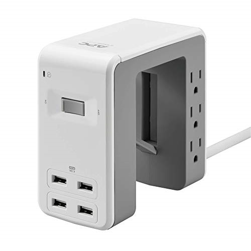 APC Desk Mount Power Station PE6U4W, U-Shaped Surge Protector with USB Ports (4), Desk Clamp, 6 Outlet, 1080 Joules, Only $16.99, You Save $18.00 (51%)