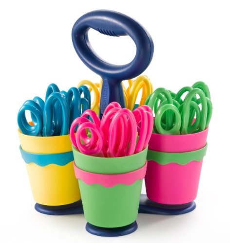 Westcott School Scissor Caddy and Kids Scissors with Anti-Microbial Protection, 24 Scissors and 1 Caddy, 5-Inch Pointed, Case of 4 (14755), Only $14.30