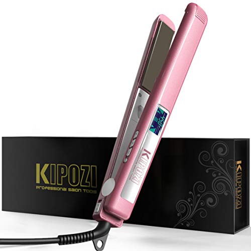 相当白菜！KIPOZI 专业钛合金1英寸直发器，可调节温度，适用于所有发质，让头发光泽如丝，折上折后仅售$17.23
