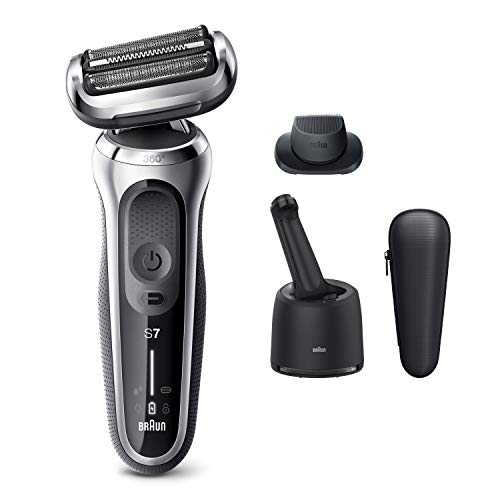 Braun Electric Razor for Men, Series 7 7071cc 360 Flex Head Electric Shaver with Precision Trimmer, Rechargeable, Wet & Dry, 4in1 SmartCare Center and Travel Case, Silver, Only $109.94