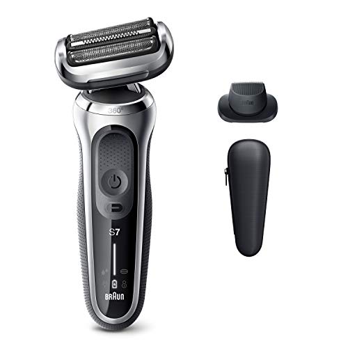 Braun Electric Razor for Men, Series 7 7020s 360 Flex Head Electric Shaver with Precision Trimmer, Rechargeable, Wet & Dry and Travel Case, Silver, Only $97.99