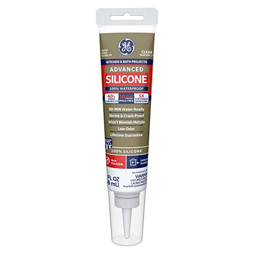 GE Sealants & Adhesives GE281 Advanced Silicone 2 Kitchen & Bath Sealant, 2.8oz, Clear, Only $3.77