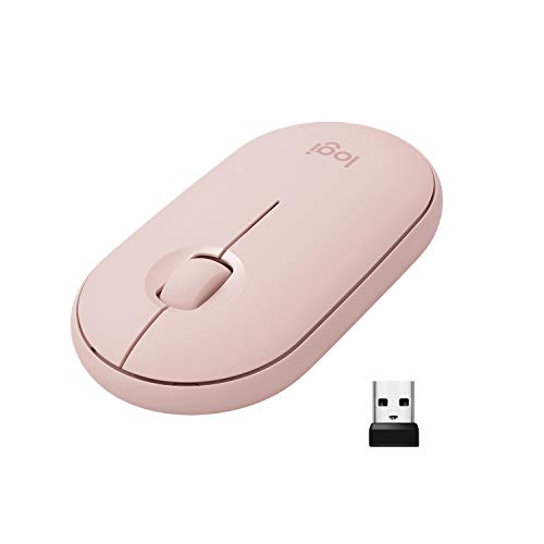 Logitech Pebble M350 Wireless Mouse with Bluetooth or USB - Silent, Slim Computer Mouse with Quiet Click for iPad, Laptop, Notebook, PC and Mac - Pink Rose, Only $19.99