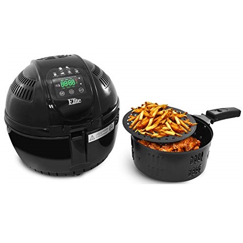 Maxi-Matic Two-Tiered Electric Digital Air Fryer Cooker 1400-Watts with 26 Full Color Recipes, Black 3.5 Quart, Only $64.07